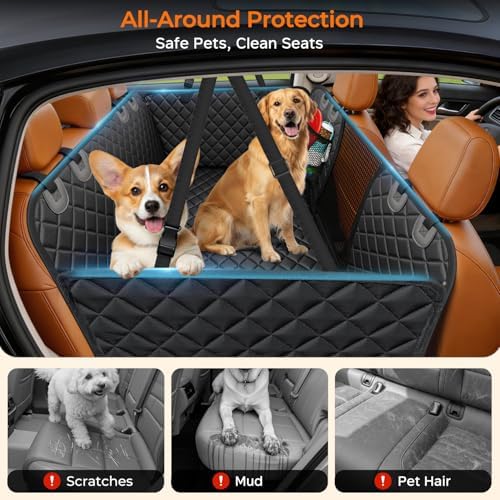 Hard Bottom Dog Car Seat Cover, Back Seat Extender for Cars & SUVs