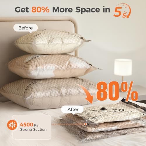 18-Pack Travel Vacuum Bags with Rechargeable Cordless Pump