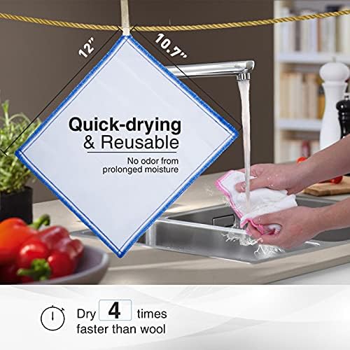 Naturally Wood Fiber Cleaning Cloth, 16 Pcs Kitchen Cleaning Cloths