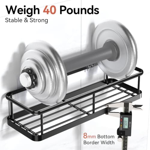 Shower Caddy Adhesive, Rustproof Shower Shelves for Inside Shower