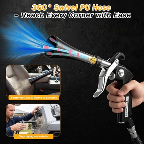 Car Detailing Air Cleaning Gun - Dry Blower Gun Works with Air Compressor