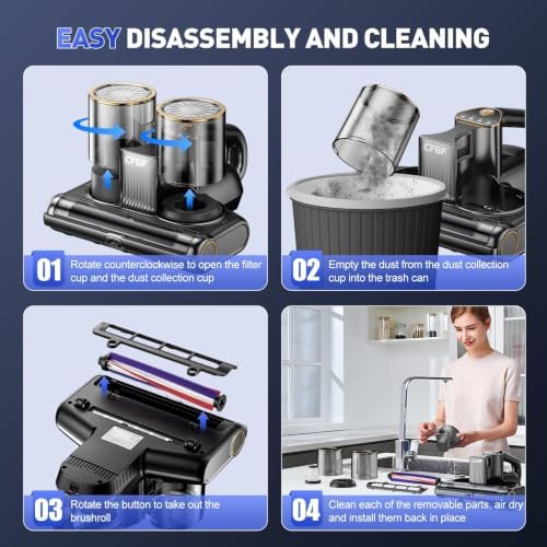 Mattress Bed Vacuum Cleaner with 16Kpa Suction & 253.7nm UV-C Light