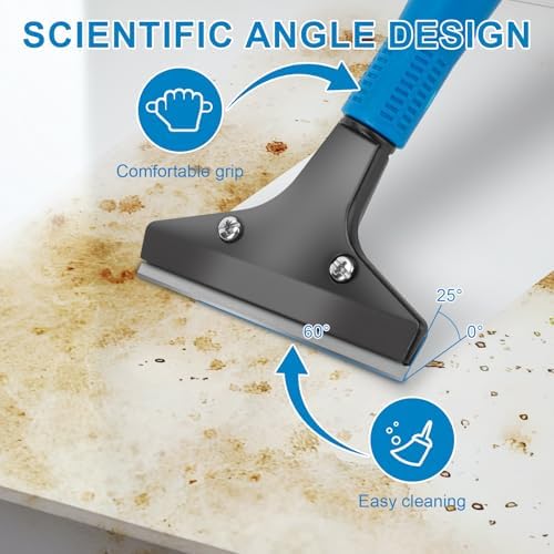 Floor Scraper, 4" Wide Heavy Duty Razor Blade Scraper Tool, 45.7"