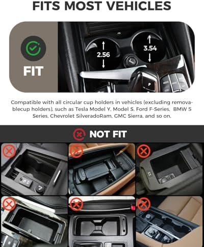 Car Tray and Cup Holders, 360° Rotating Car Desk for Laptop, Upgraded Steering Wheel Tray, Car Food Tray Table for Eating, Automatic Center Console Cup Holder Universal Fit