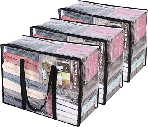 3 Pack Clear Storage Bags for Clothes Blanket Comforter & Bedding
