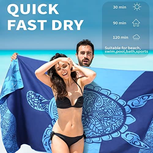 Microfiber Beach Towel Oversized 71x32 Multiple with Bag 4 Pack Bulk