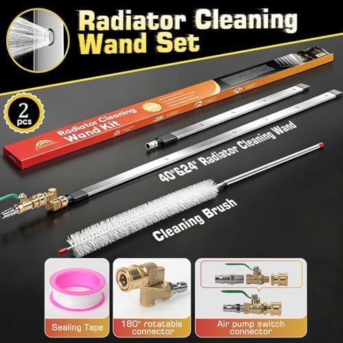 40" & 24" Upgraded Radiator Cleaning Wand Set(2PCS)