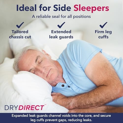 Super Overnight Underwear, Soft Cloth-Like Adult Diapers, Overnight Disposable Incontinence Protection - Medium (Pack of 14)