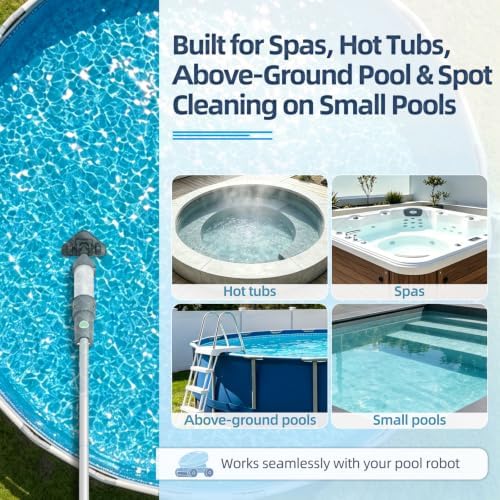 Hot Tub Vacuum, Cordless Handheld Pool Vacuum for Above Ground Pool