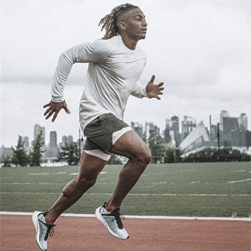 Men's 2 in 1 Workout Running Shorts Lightweight Training Yoga Gym 7" Short with Zipper Pockets