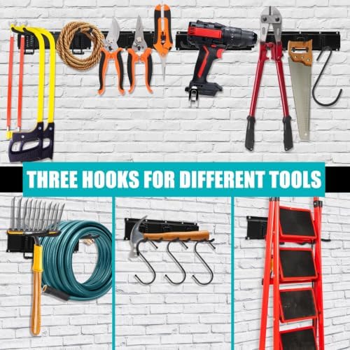 48" Garage Tool Organizer Wall Mount,Heavy Duty Adjustable Hooks