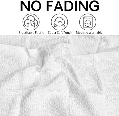 Dish Towels Set, 100% Cotton Waffle Weave Kitchen Towels 6 Pack, 17 x 25 Inches, Super Absorbent for Drying and Cleaning, White