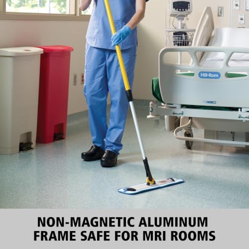 HYGEN Microfiber Quick-Connect Mop Frame 18 inch Silver for Janitorial/Professional/Industrial Cleaners for Heavy-Duty Floor Cleaning/Mopping/Dusting, Microfiber