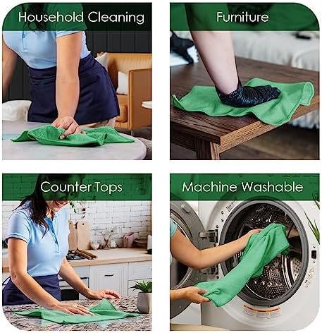 Microfiber Cleaning Cloths (Value Pack of 36) - Size 16 x 16 Inches, Highly Absorbent Cleaning Rags, Lint Free, Reusable and Washable, Microfiber Towels for Cars