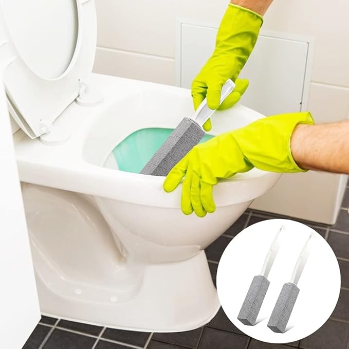 Kadden 2 Pack Toilet Cleaner Hard Water Build up Remover with Ergonomic Handle, Pumice Stone Cleanning Tool Stain Hard Water Ring Cleaner for Toilet, Pool, Bathroom, Sink