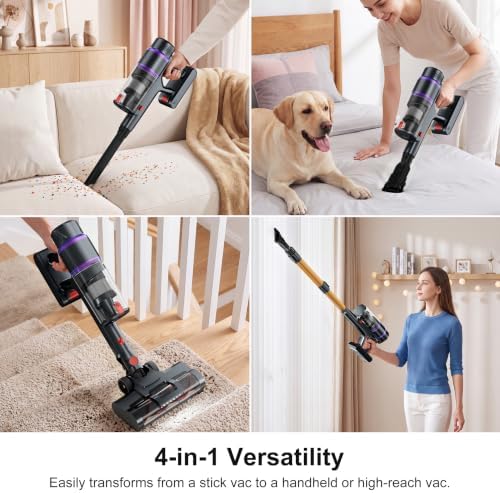 Cordless Vacuum Cleaner, Lightweight Stick Vacuum with 50Kpa Suction