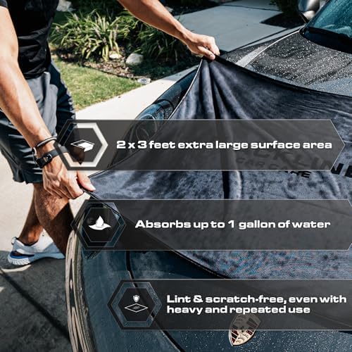 Slim Microfiber Car Drying Towel 24"x36", 800GSM Twisted Loop