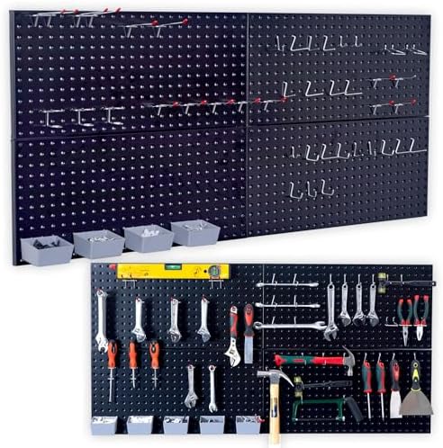 Garage Pegboard Storage Organizer - 48pcs Pegboard Hooks Set