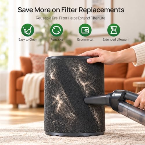 Pet Air Purifier for Home Pets Large Room, PetAir, APH2500P, Black