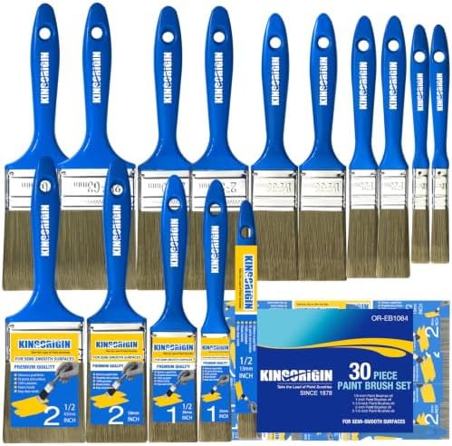 King Origin Paint Brush Set 30 Pack Paint Brushes 0.5" 1" 1.5" 2" 2.5"