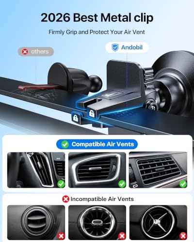 Upgraded for Magsafe Car Mount Pro [Strongest Magnet, Big Phone Friendly] 360° Rotation Magnetic Phone Holder for Car Vent for iPhone Duo 18/17/16/15/14 Pro Max Samsung S26/S25 (Carbon Fiber)