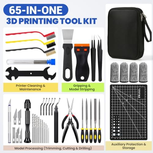 65Pcs 3D Printer Tools Kit with Storage Case, 3D Printer Accessories