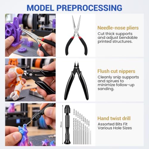 65Pcs 3D Printer Tools Kit with Storage Case, 3D Printer Accessories