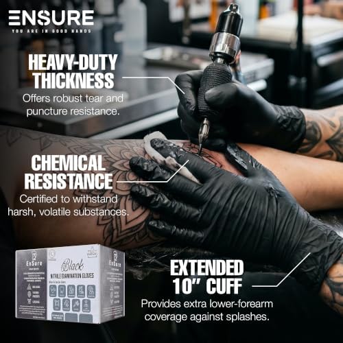 Black Nitrile Gloves Medical Latex Free Low Dermatitis Gloves 5 Mil