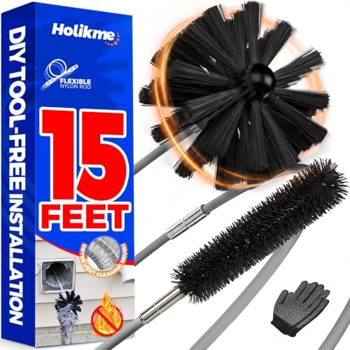 Dryer Vent Cleaner Kit - 15Ft Flexible Lint Brush for Deep Cleaning