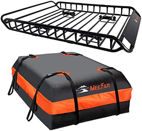 Roof Rack Rooftop Cargo Carrier Basket 51"*36"*5"+Waterproof Bag 15 Cu.Ft.