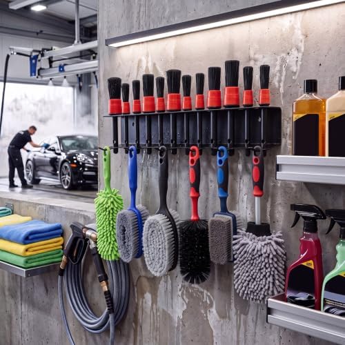 2 Pcs Car Detailing Brush Holder Wall Mount Organizer