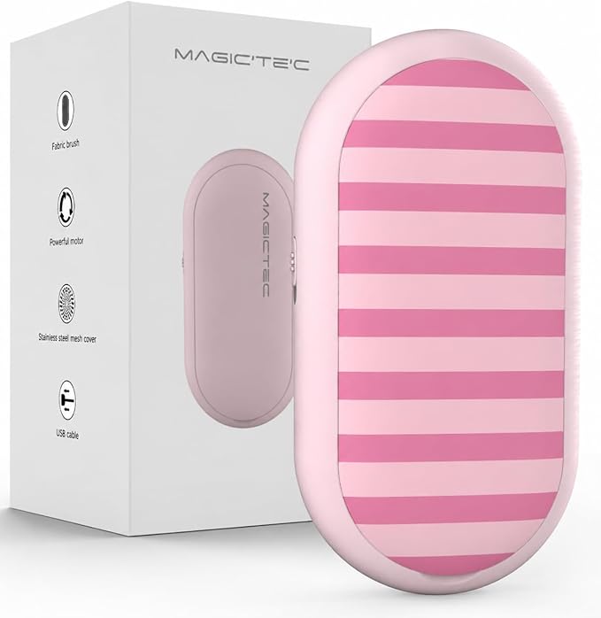 Rechargeable Fabric Shaver, Magictec Lint Remover Sweater Defuzzer Lints Fuzzs Pills Pilling Trimmer for Clothes and Furniture -Battery Operated (Candystripe)