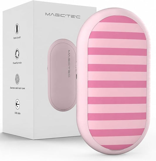 Rechargeable Fabric Shaver, Magictec Lint Remover Sweater Defuzzer Lints Fuzzs Pills Pilling Trimmer for Clothes and Furniture -Battery Operated (Candystripe)