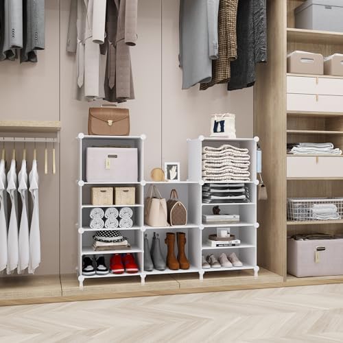 Closet Organizer 8 Cube Storage Shelves, White