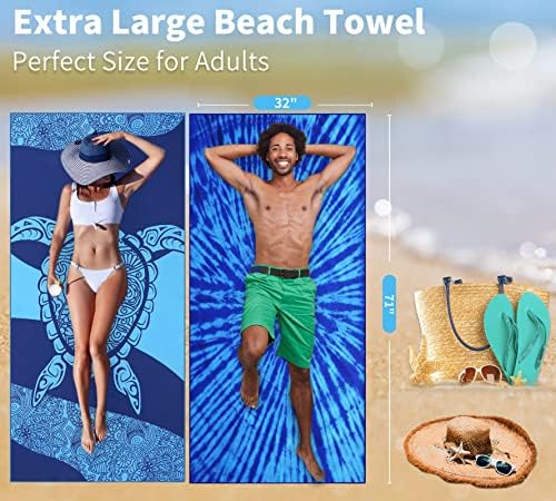Microfiber Beach Towel Oversized 71x32 Multiple with Bag 4 Pack Bulk