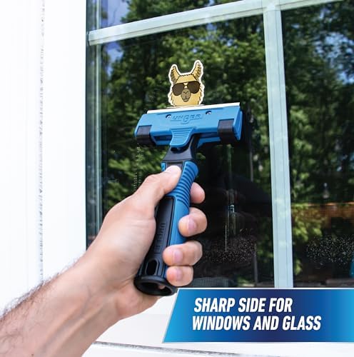 Professional Connect and Clean 4" All-Purpose Scraper, Window, Glass, and Floor Scraping Tool Supplies, Adhesive Removal, Gum, Stickers, Paint Removal, Dual-Sided Blade