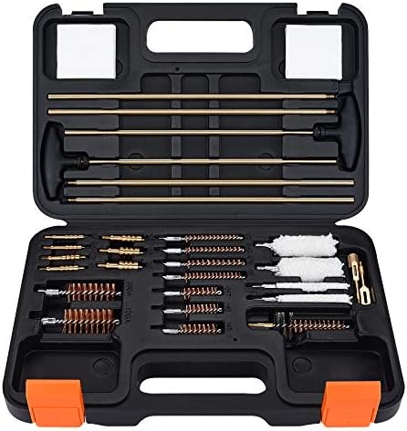 Universal Gun Cleaning Kit for Rifle Pistol Shotgun Cleaning Kit for All Guns with Lightweight Organized Carrying Case Gun Cleaning Supplies Gun Jags and Brushes with Cleaning Mat