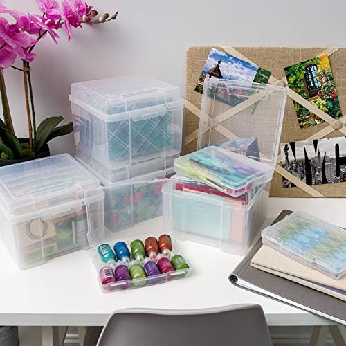 Photo Storage Box |Made in USA| 6 Cases - Clear