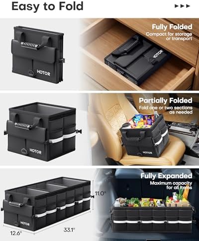 Trunk Organizer - Car Organizers for SUV with Removable Cooler Bag