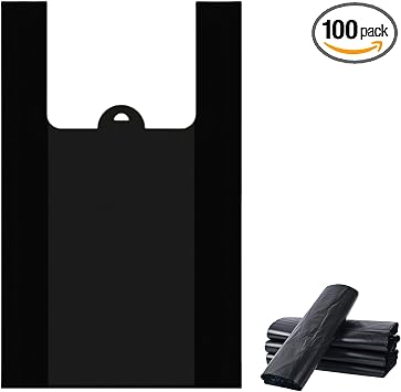 100 Count Black Small T-Shirt Pet Waste Bags with Handles