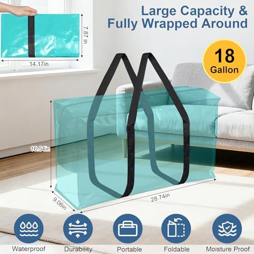 3Pcs Extra Large Heavy Duty Moving Bags with Reinforced Zippers & Handles
