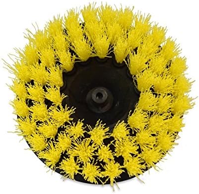 Drill Brush 5" Yellow - Medium Duty - Lifts & Easily Extracts Spots from Carpets & Mats