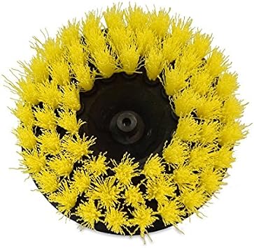 Drill Brush 5" Yellow - Medium Duty - Lifts & Easily Extracts Spots from Carpets & Mats