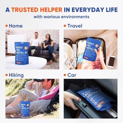 90 Pieces First Aid Refill Kit - Wound Care Kit Includes Bandages for Home, Travel, Hiking - Portable Replacement Kit for First Aid Medical Supplies（2 Set）