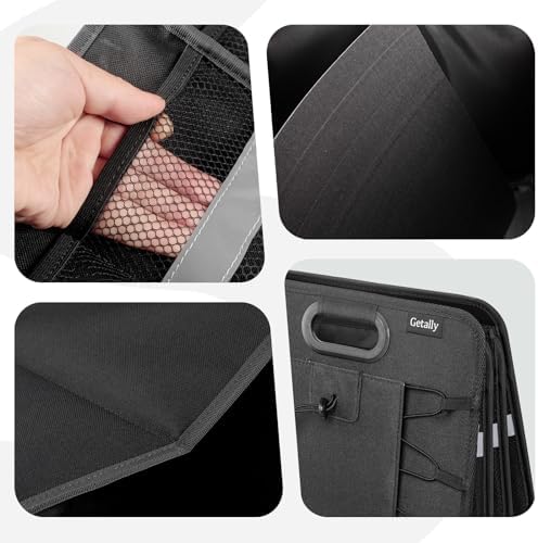 Trunk Organizer for Car， Collapsible Trunk Organizer with Multi Pockets, 3 Compartments Storage Organizer for Car SUV, Truck, Sedan