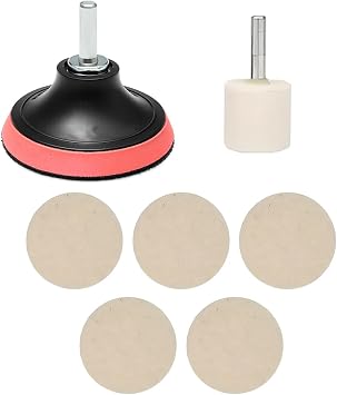 Car Glass Polishing Kit, 7PCS Multifunctional Windscreen Glass Deep Scratch Remover Polish Pad with 100g Polish Powder, 
