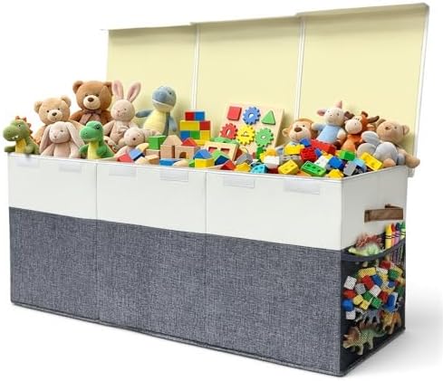 Extra Large 150L Toy Box with Lids, Collapsible Toy Chest Storage
