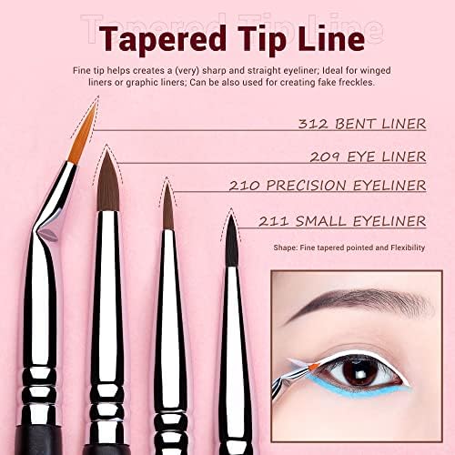 Eyeliner Brush Set 11 Professional Labeled Eye Makeup Brushes T324
