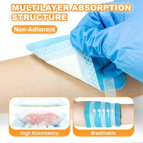 4" x 4" Super Absorbent Wound Dressing, 20 Pack, Non-Adhesive Pads