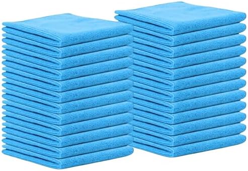 Microfiber Cleaning Cloth for Kitchen & households, Towels for Cars. (300gsm) (Pack of 24 Blue)